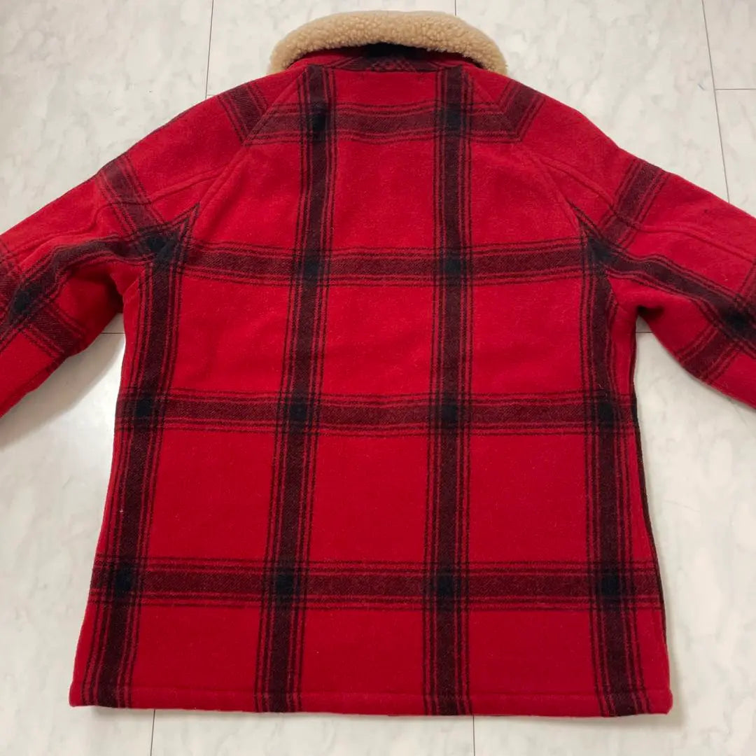 [New and unused] Double RL Shearing Collar Plaid Wool Jacket M