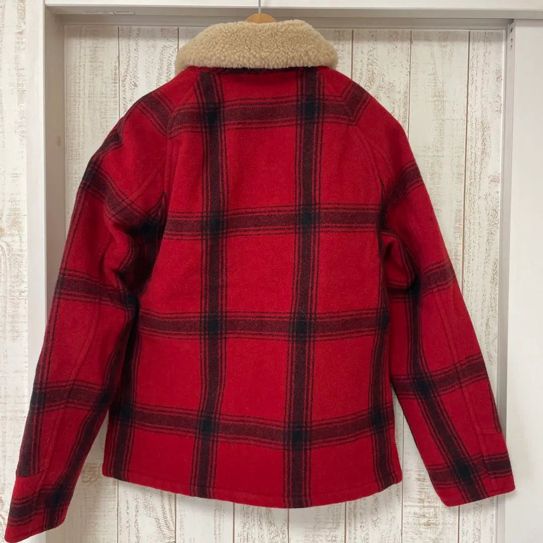 [New and unused] Double RL Shearing Collar Plaid Wool Jacket M