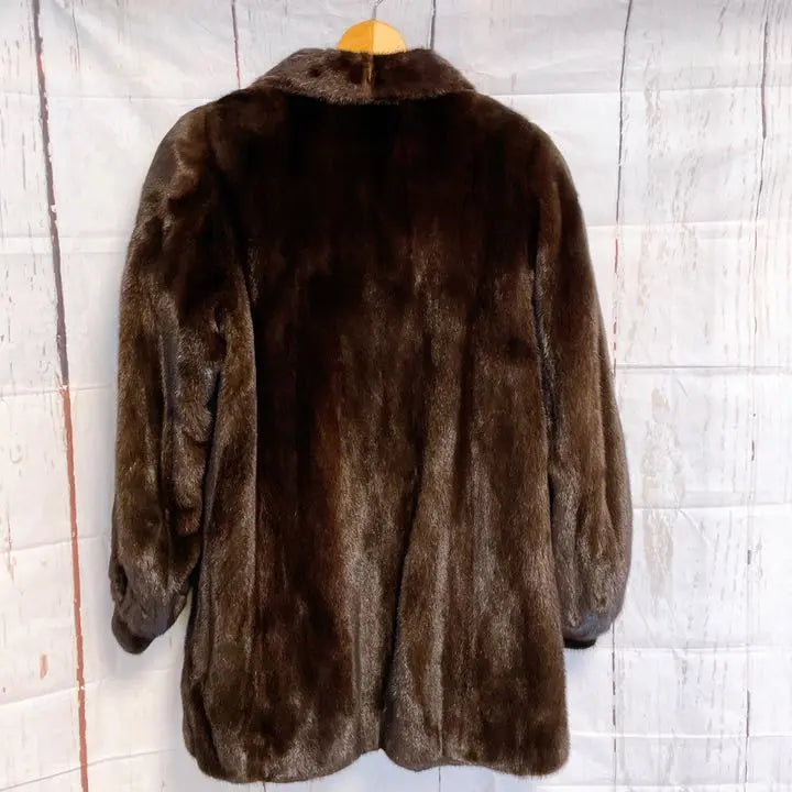 Brand new, unused BLACK GLAMA mink fur coat