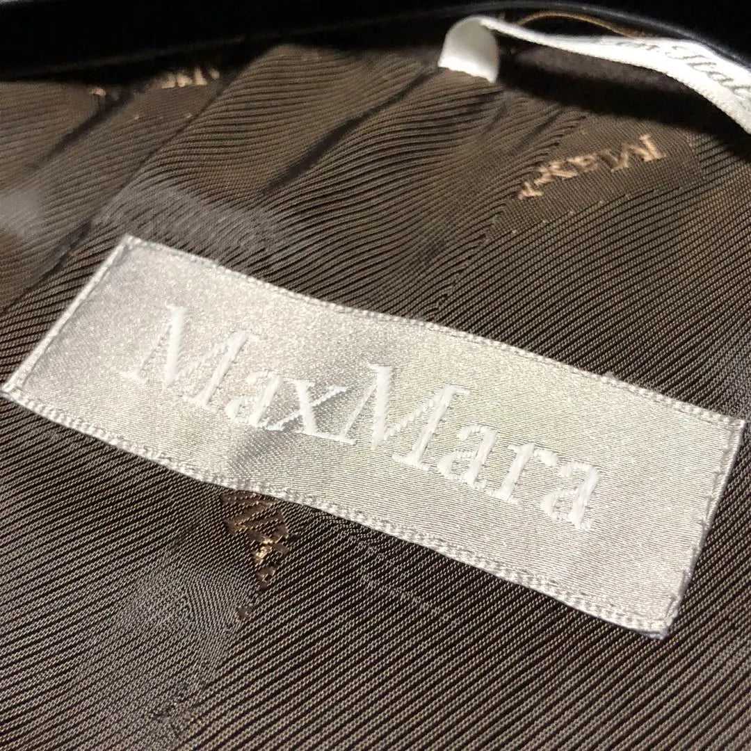 Unused grade Max Mara Half coat Fox fur Silver tag Dark brown