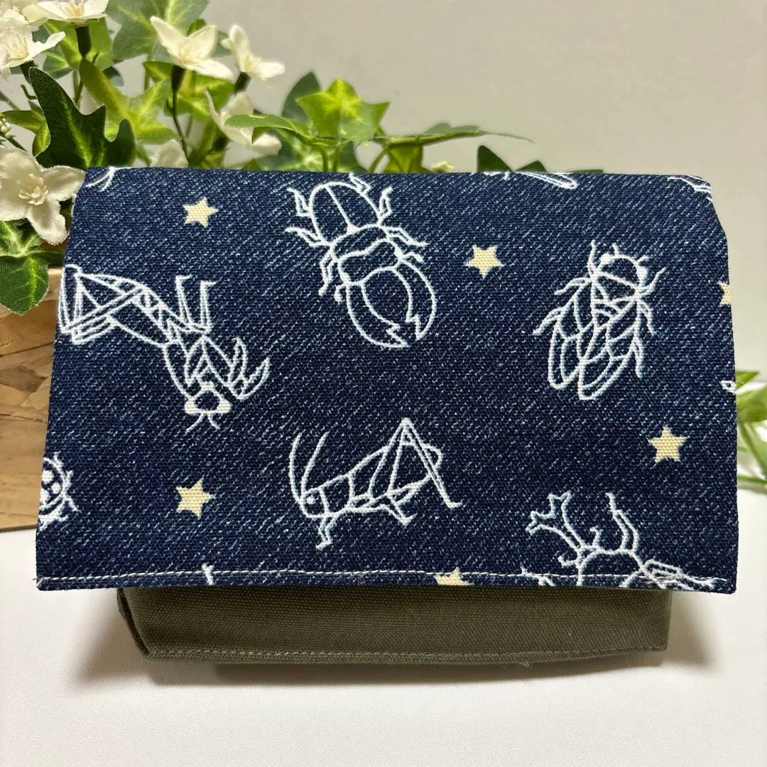 SALE/Handmade mobile pocket (with gusset)★Boys Insects and Stars