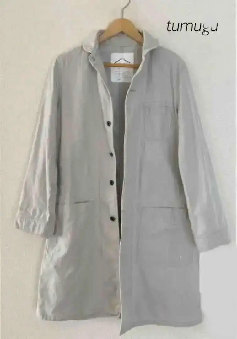 [tumugu tumugu] Damaged & painted cotton coat