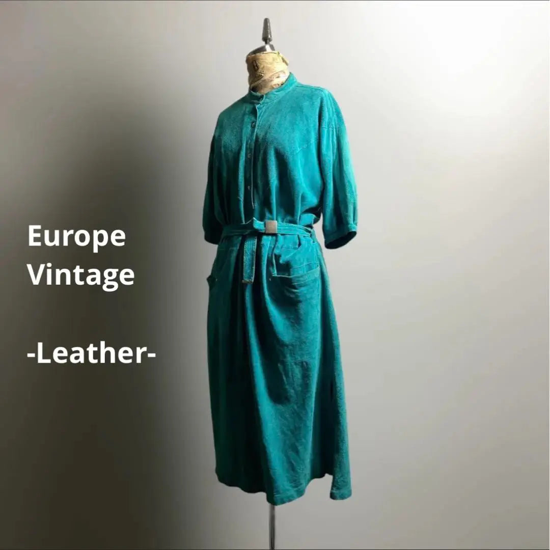 Made in Italy 80s 90s Vintage Dress Leather European E708