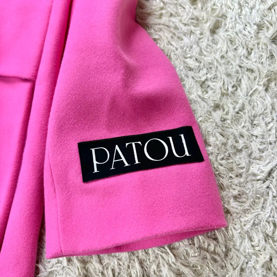 Superb condition ✨PATOU Wool Maxi Pocket Coat Cashmere Blend Darjeeling Pink