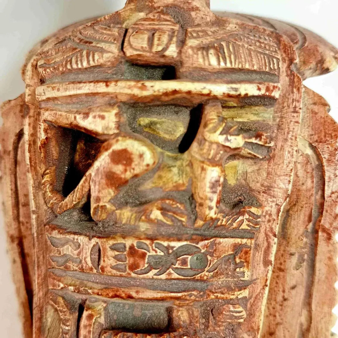 Human face turtle hieroglyphs hieroglyphs pharaoh resurrection statue ore antique art safe birth amulet