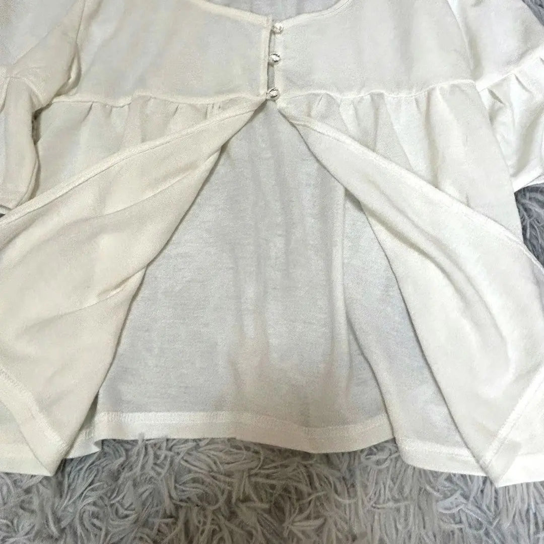 [glove] Thin sheer cardigan, size M, white