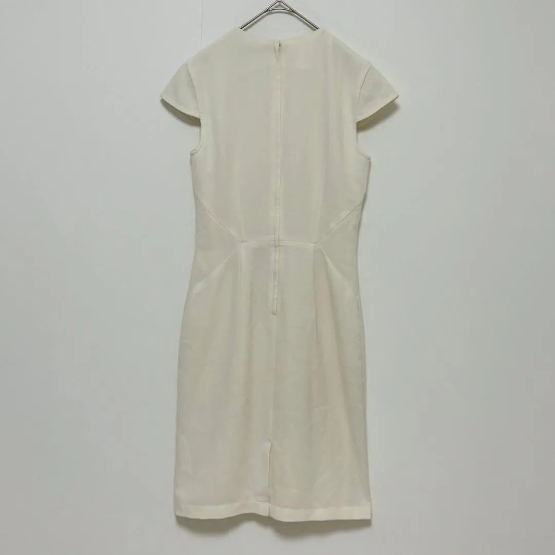 H&M◆V-neck dress/short sleeves, lining, back zipper, knee length