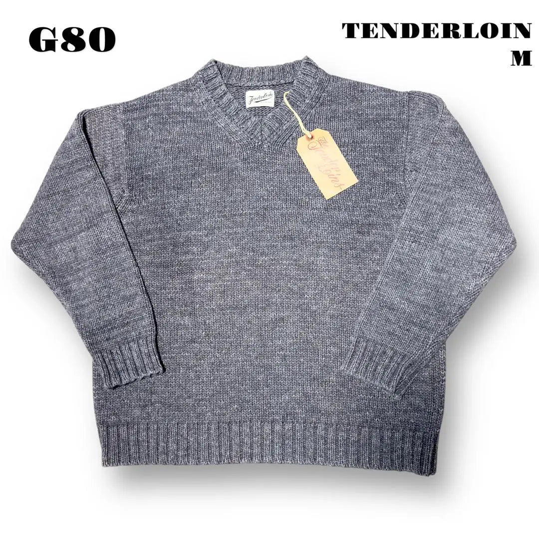 ★Limited listing★ TENDERLOIN V-neck cotton knit gray M