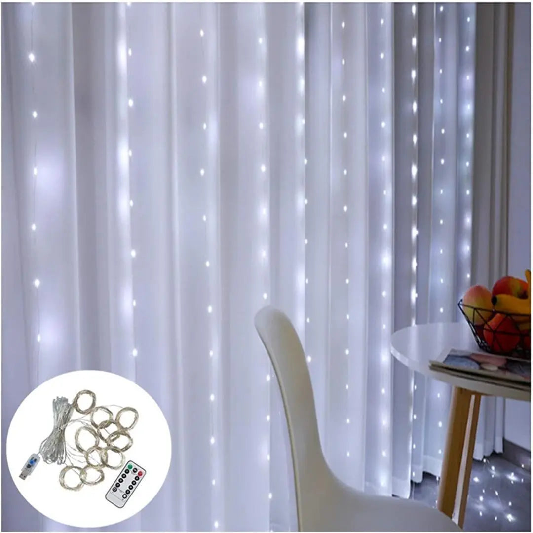 ★✨Gran relación calidad-precio✨★Cortina de luz con gancho 3x1m color blanco