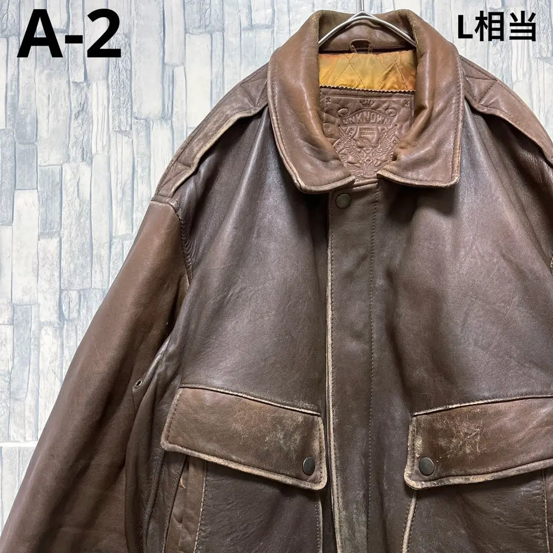 A-2 A2 type flight jacket lamb leather genuine leather brown padded