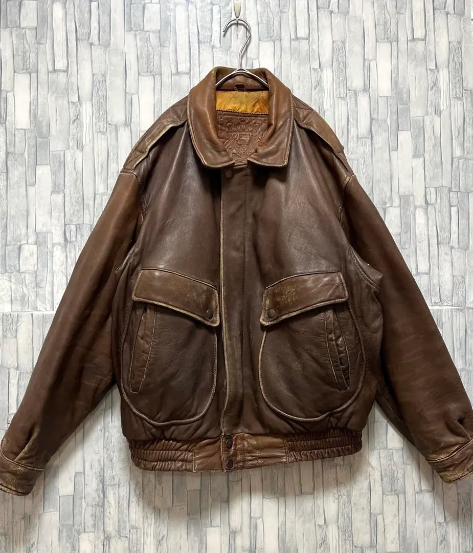 A-2 A2 type flight jacket lamb leather genuine leather brown padded