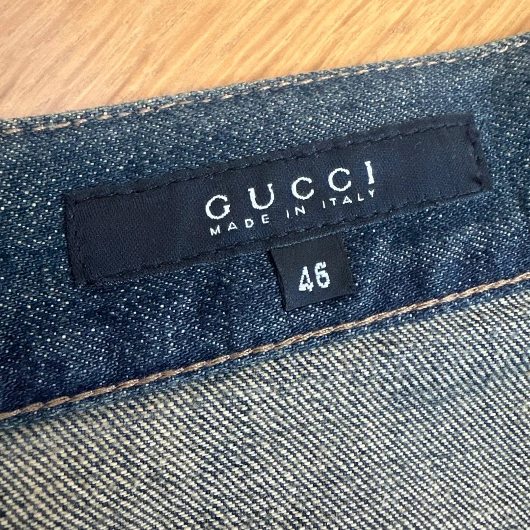 GUCCI Tom Ford G Logo Denim Skirt 46