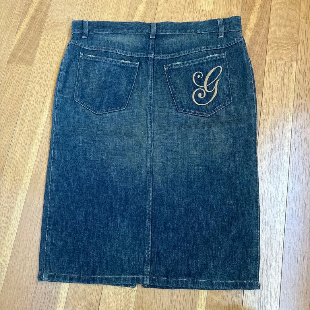 GUCCI Tom Ford G Logo Denim Skirt 46