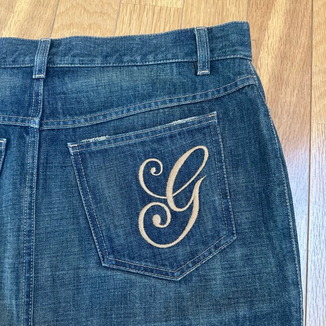 GUCCI Tom Ford G Logo Denim Skirt 46