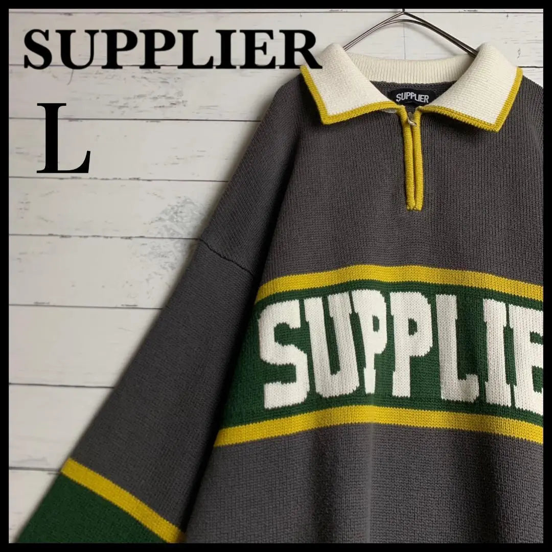 [Very popular L size] Supplier Big Logo Half Zip Hard to obtain Knit/95