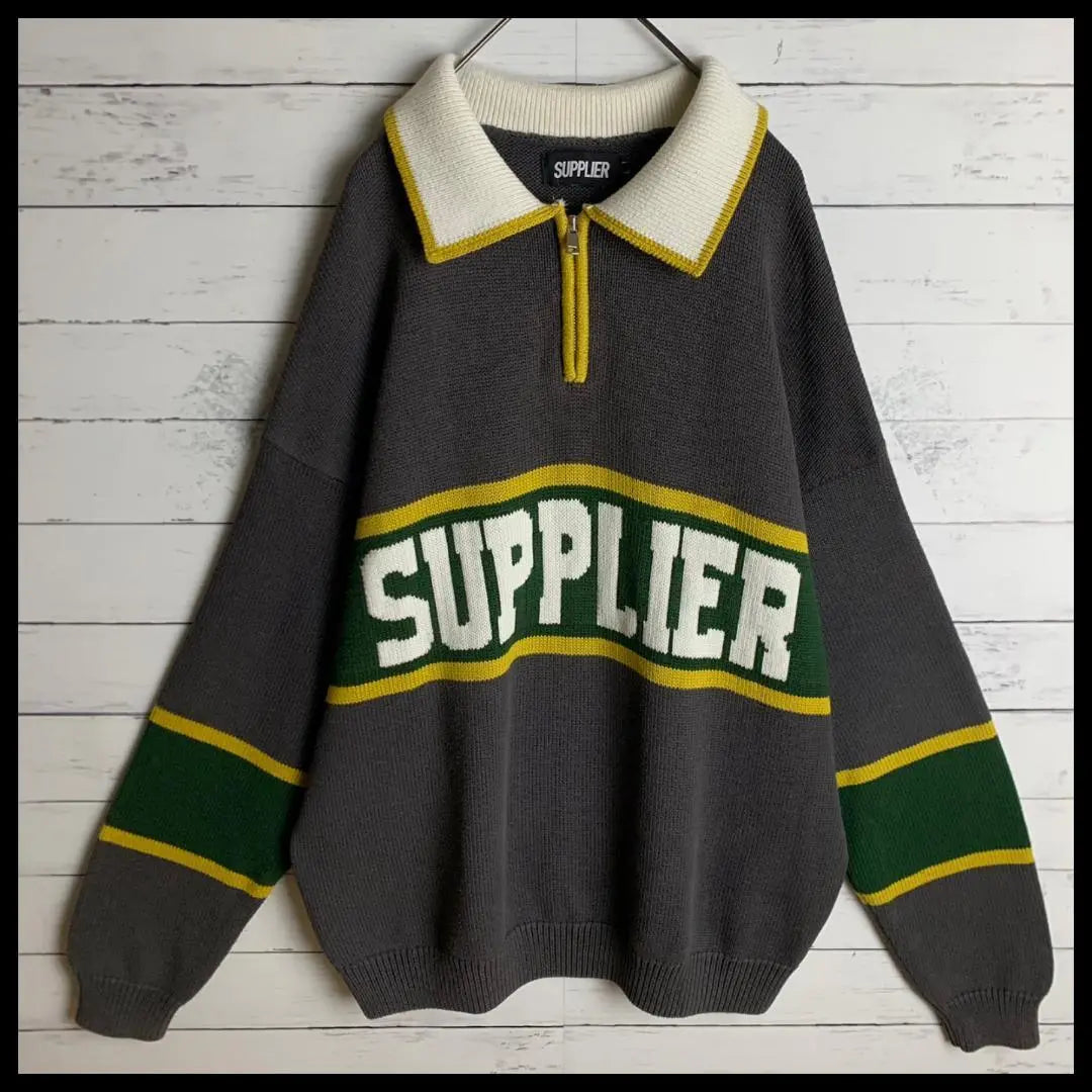 [Very popular L size] Supplier Big Logo Half Zip Hard to obtain Knit/95