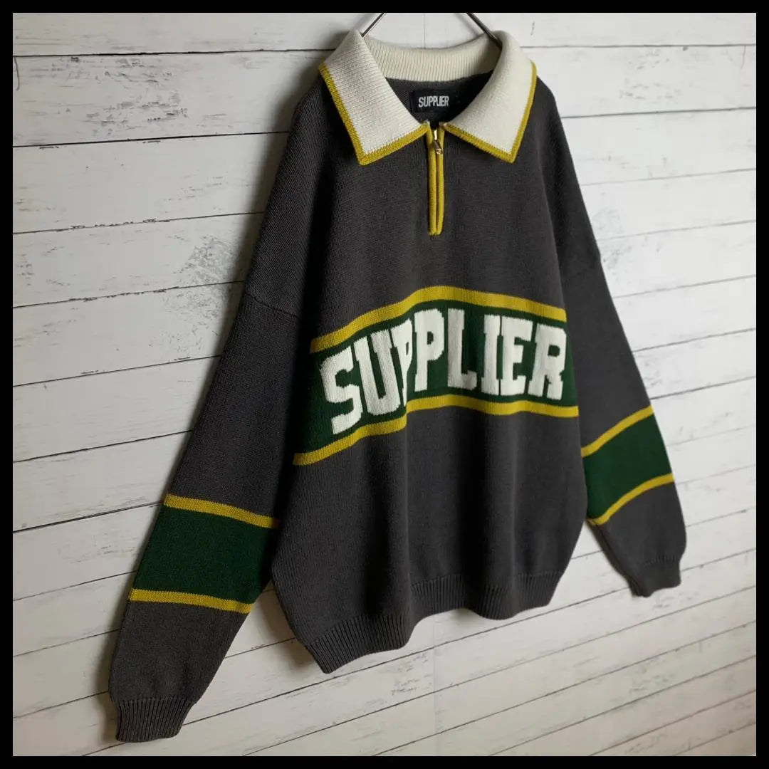 [Very popular L size] Supplier Big Logo Half Zip Hard to obtain Knit/95