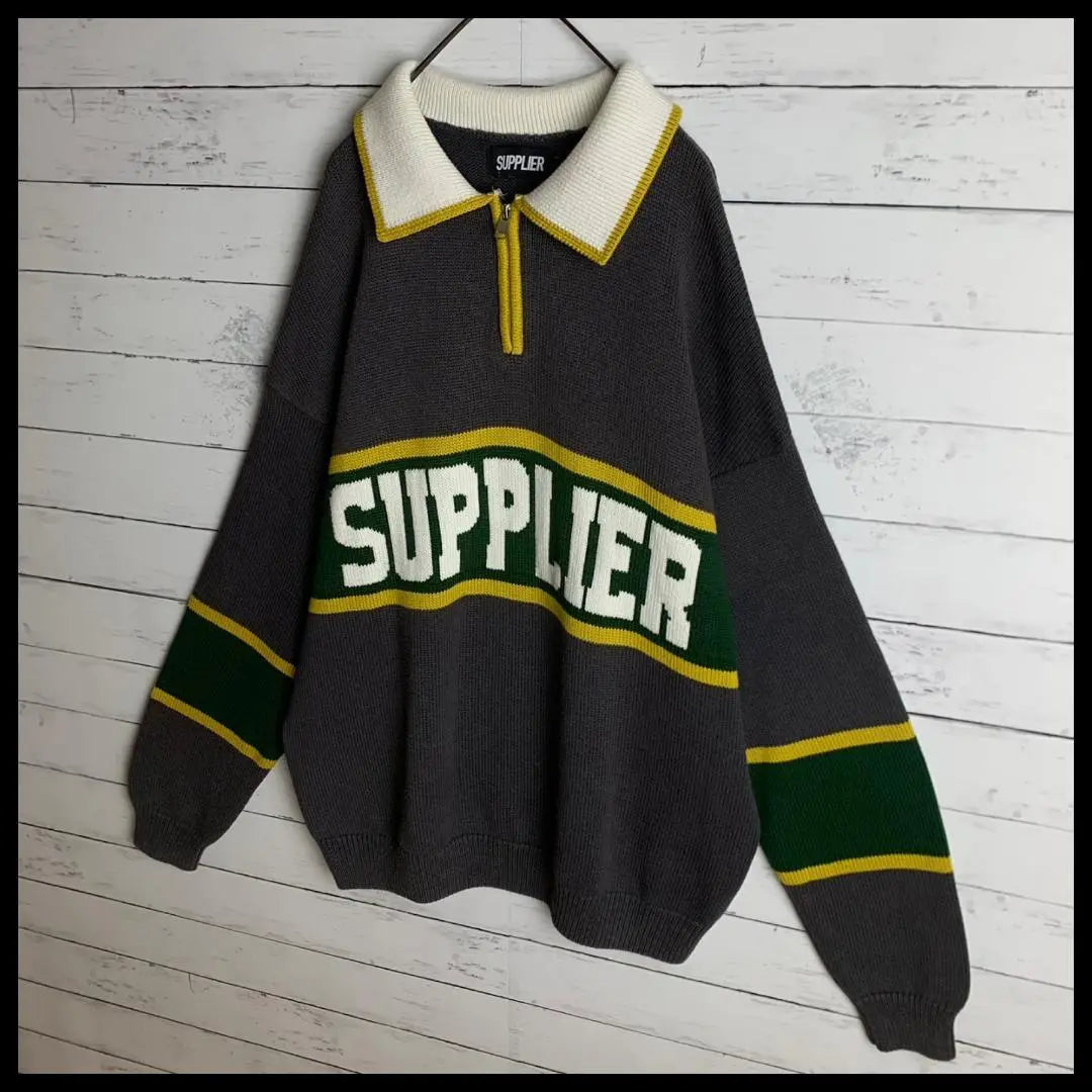 [Very popular L size] Supplier Big Logo Half Zip Hard to obtain Knit/95