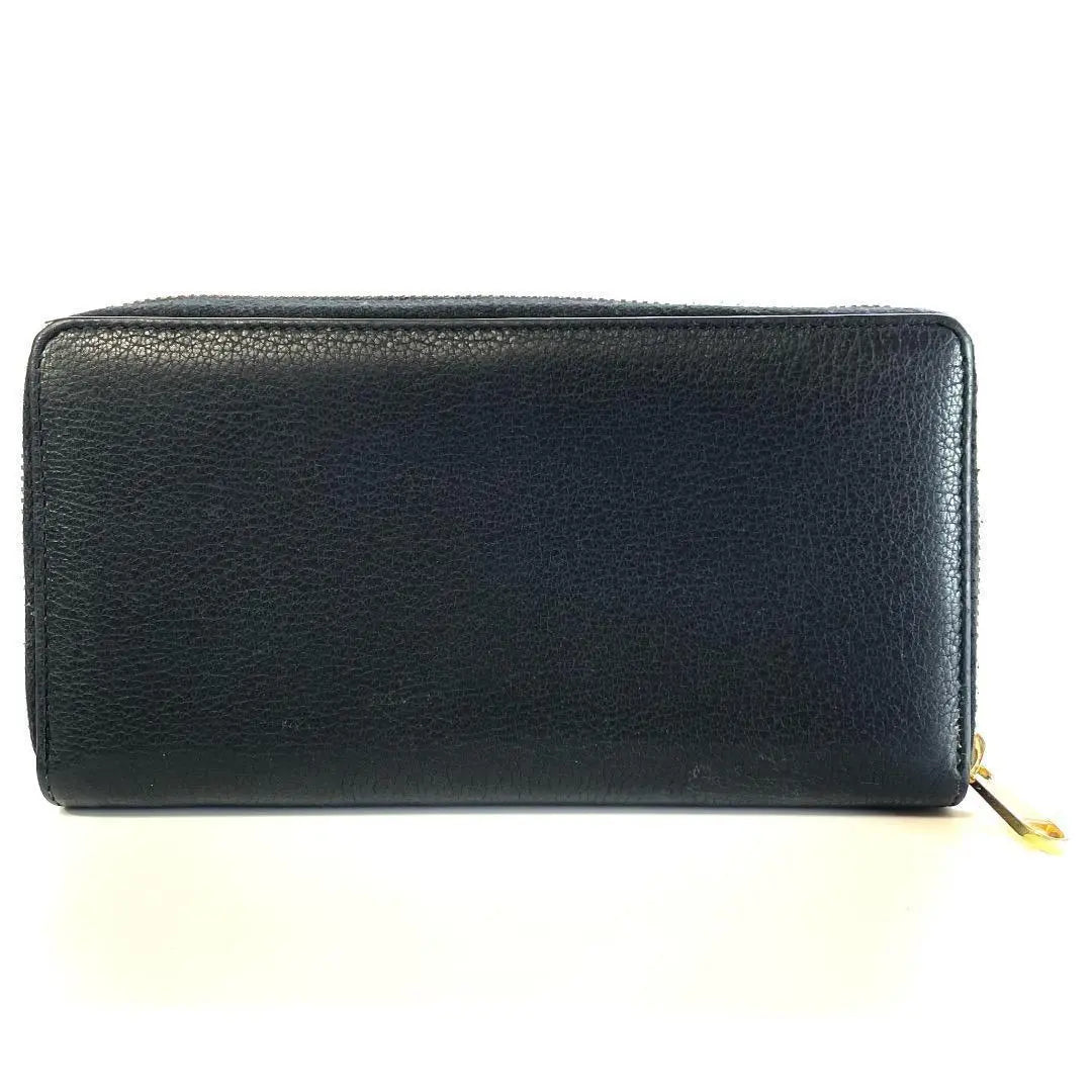 ⭐Buen estado⭐Cartera larga con cremallera redonda de piel Gucci 658691