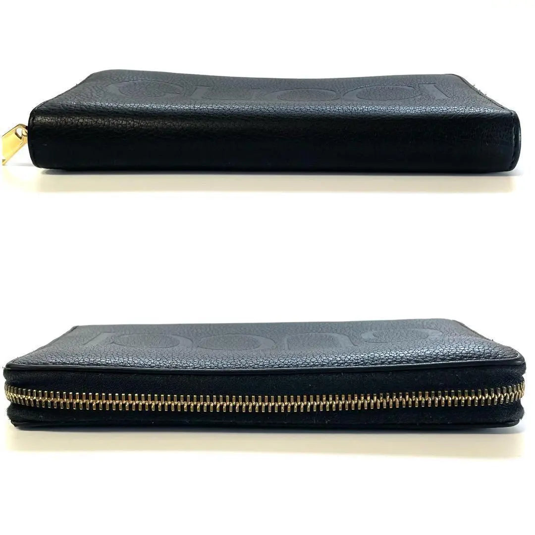 ⭐Buen estado⭐Cartera larga con cremallera redonda de piel Gucci 658691