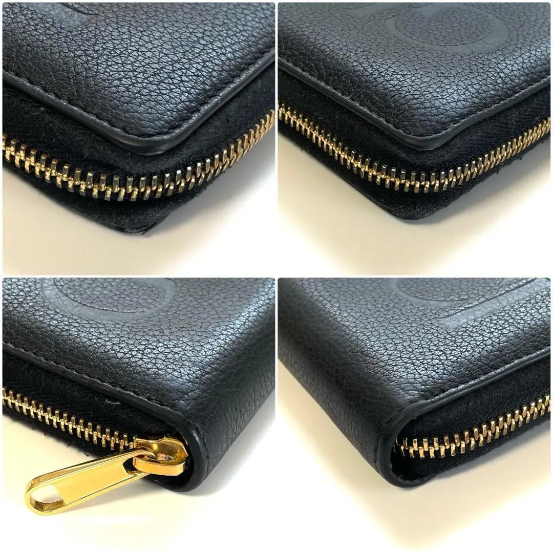 ⭐Buen estado⭐Cartera larga con cremallera redonda de piel Gucci 658691