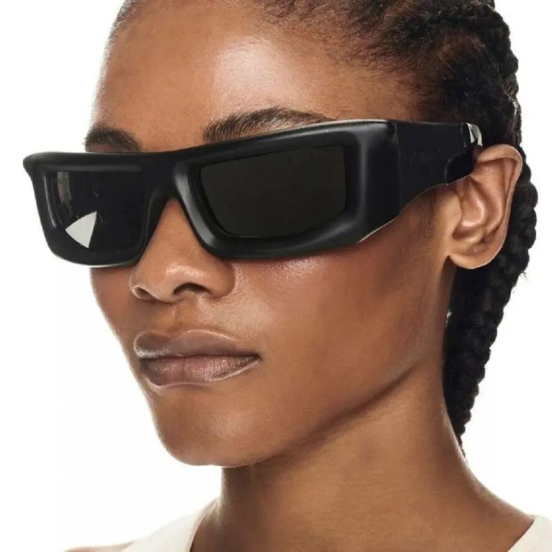 Gafas de sol rectangulares Cyberpunk Tech Black Y2K [Traducción]