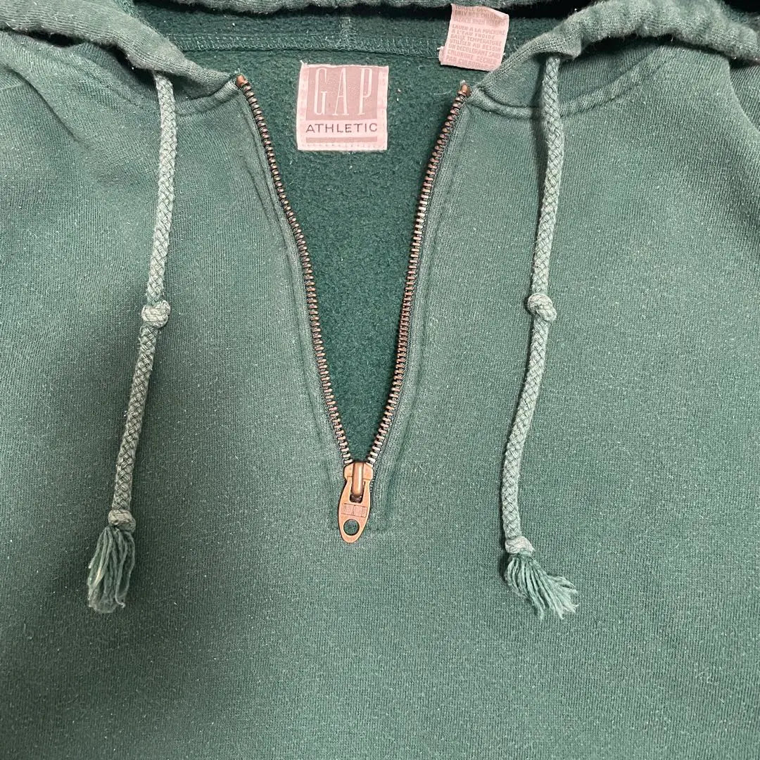 90s~ old GAP L Green half zip hoodie sweatshirt