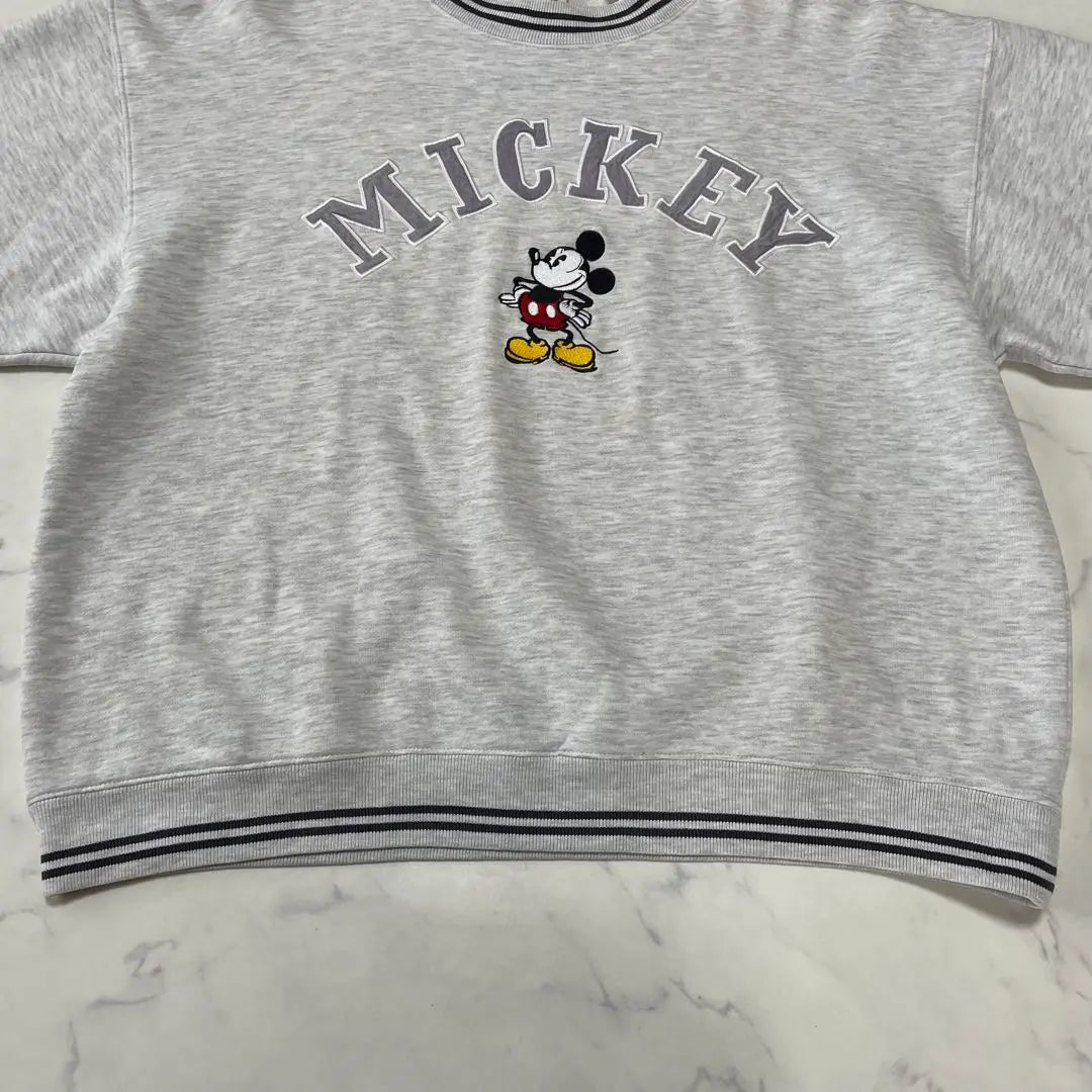 [Rare] Disney Sweatshirt Sweatshirt Embroidered Mickey Vintage