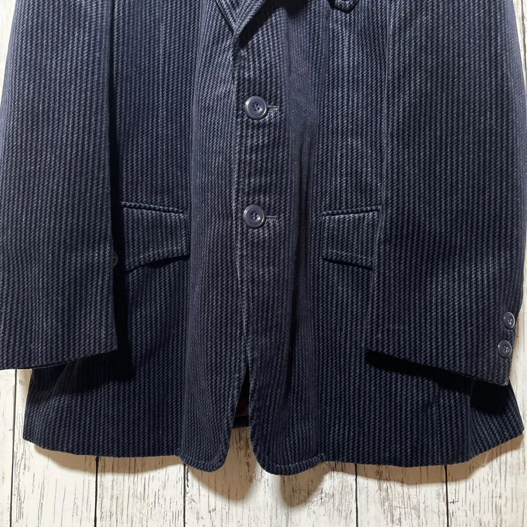 Tailored jacket, velvet, houndstooth pattern, navy, glossy, AB5, used clothing