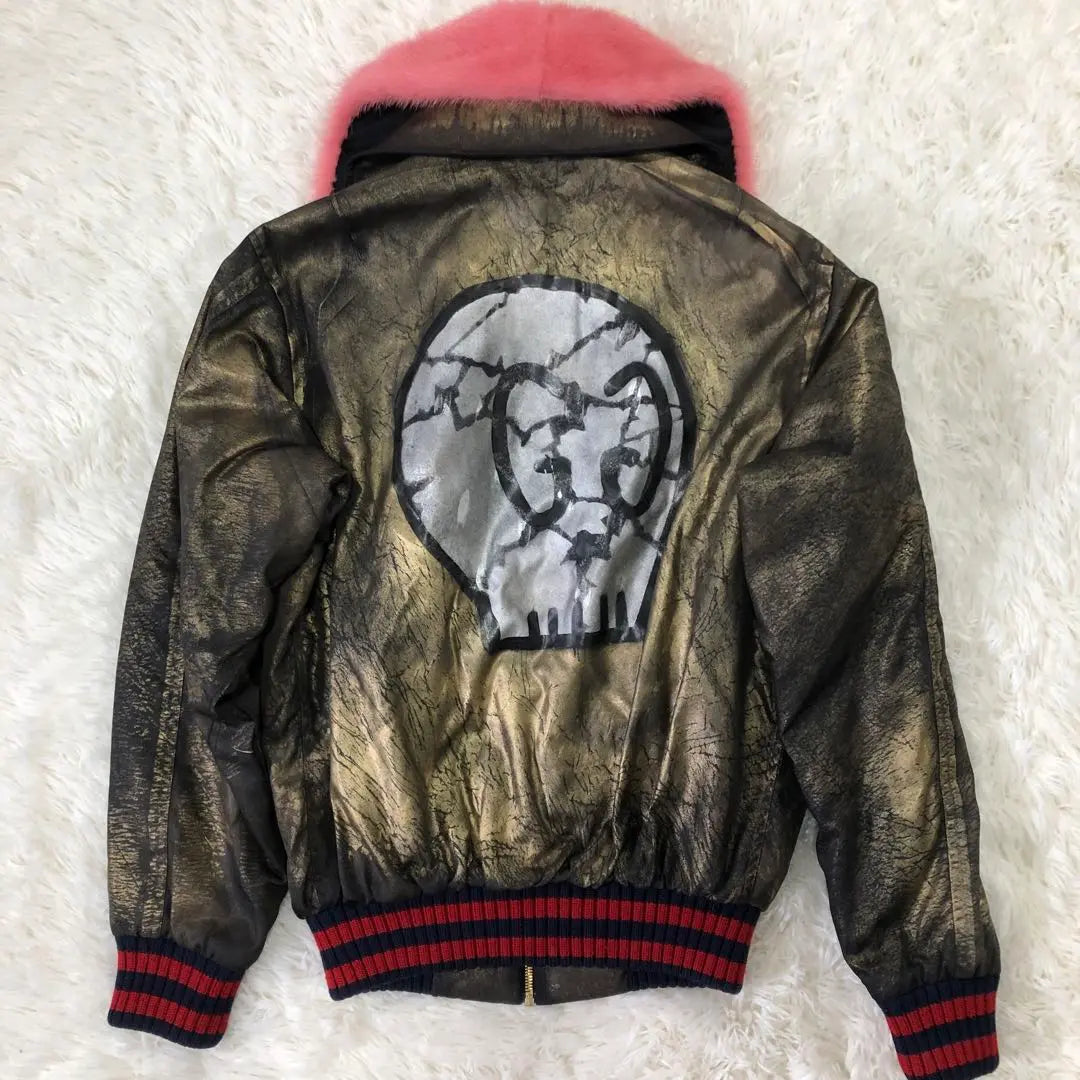 [Extremely beautiful condition] Rare GUCCI Ghost Bomber Jacket Current