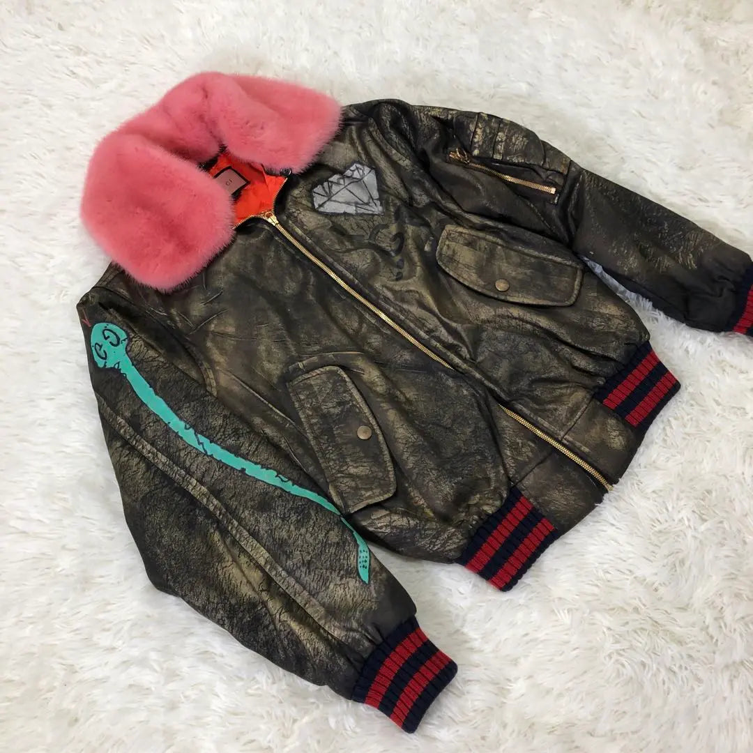 [Extremely beautiful condition] Rare GUCCI Ghost Bomber Jacket Current