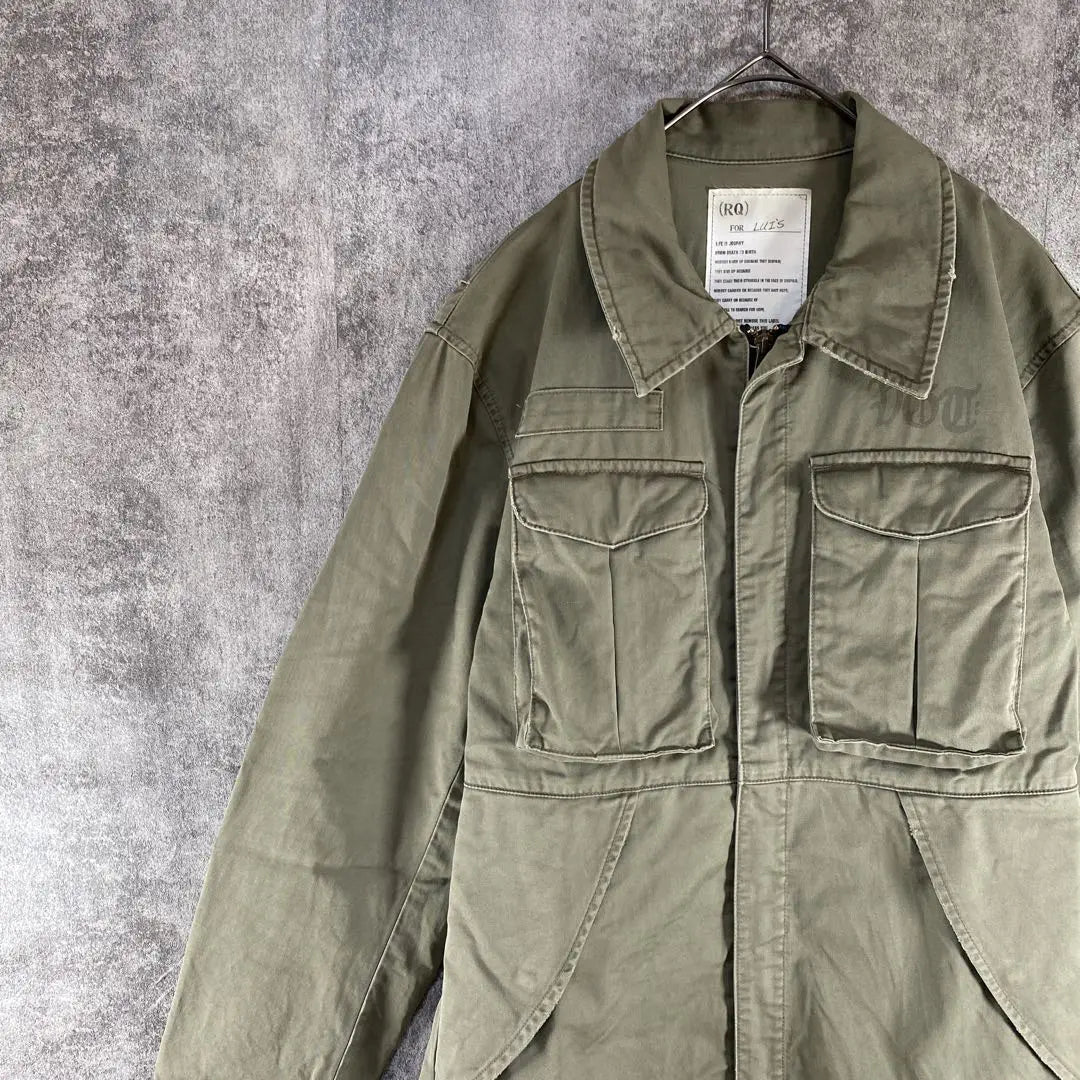 Lui's Military Jacket Printed Damaged Khaki Men's