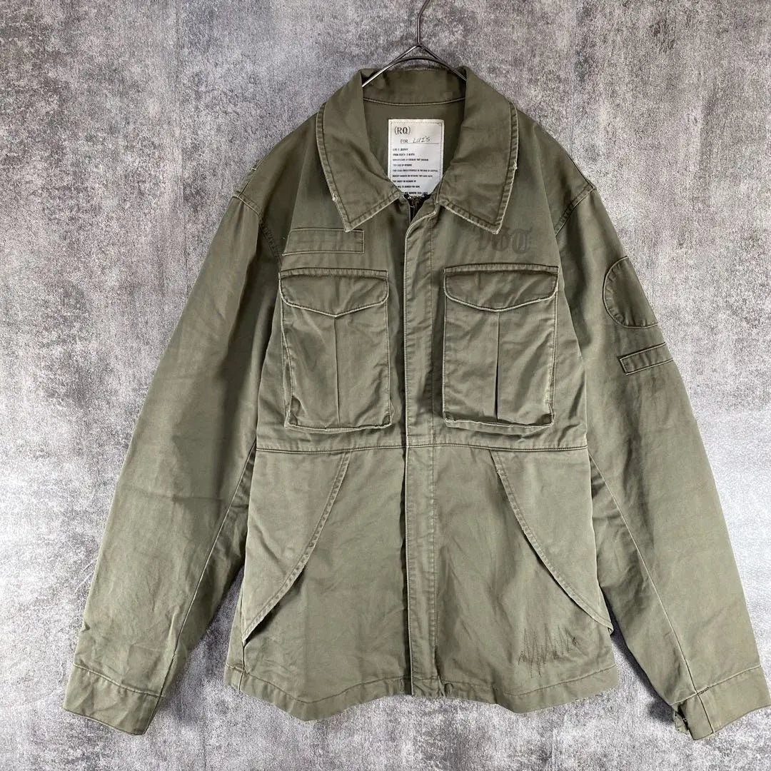 Lui's Military Jacket Printed Damaged Khaki Men's