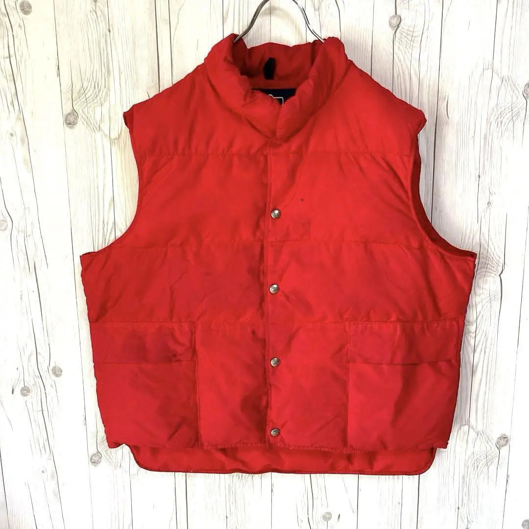 Etiqueta de los años 80 ◆ Ropa vintage ◆ Chaleco de plumas Woolrich para hombre XL Rojo