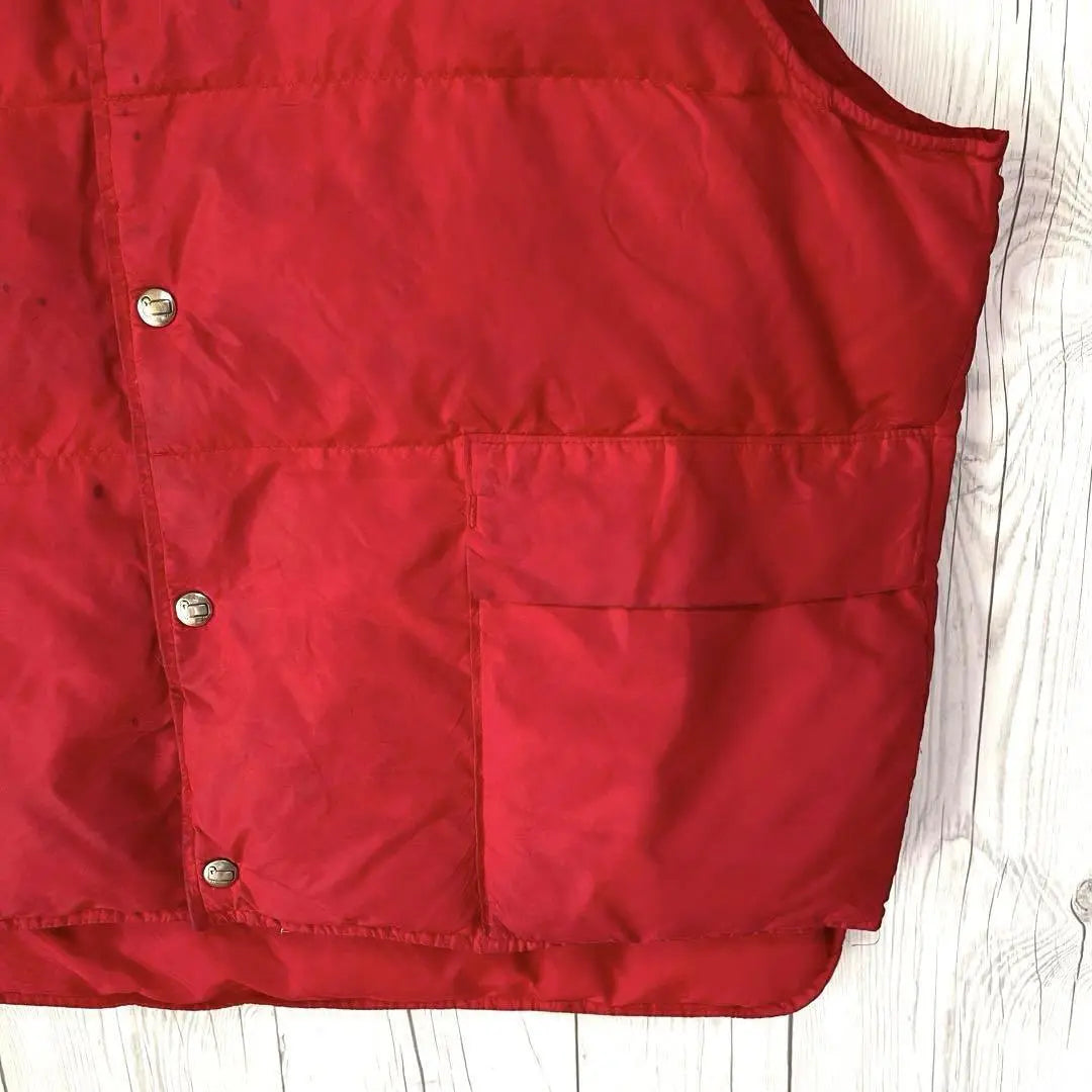 Etiqueta de los años 80 ◆ Ropa vintage ◆ Chaleco de plumas Woolrich para hombre XL Rojo