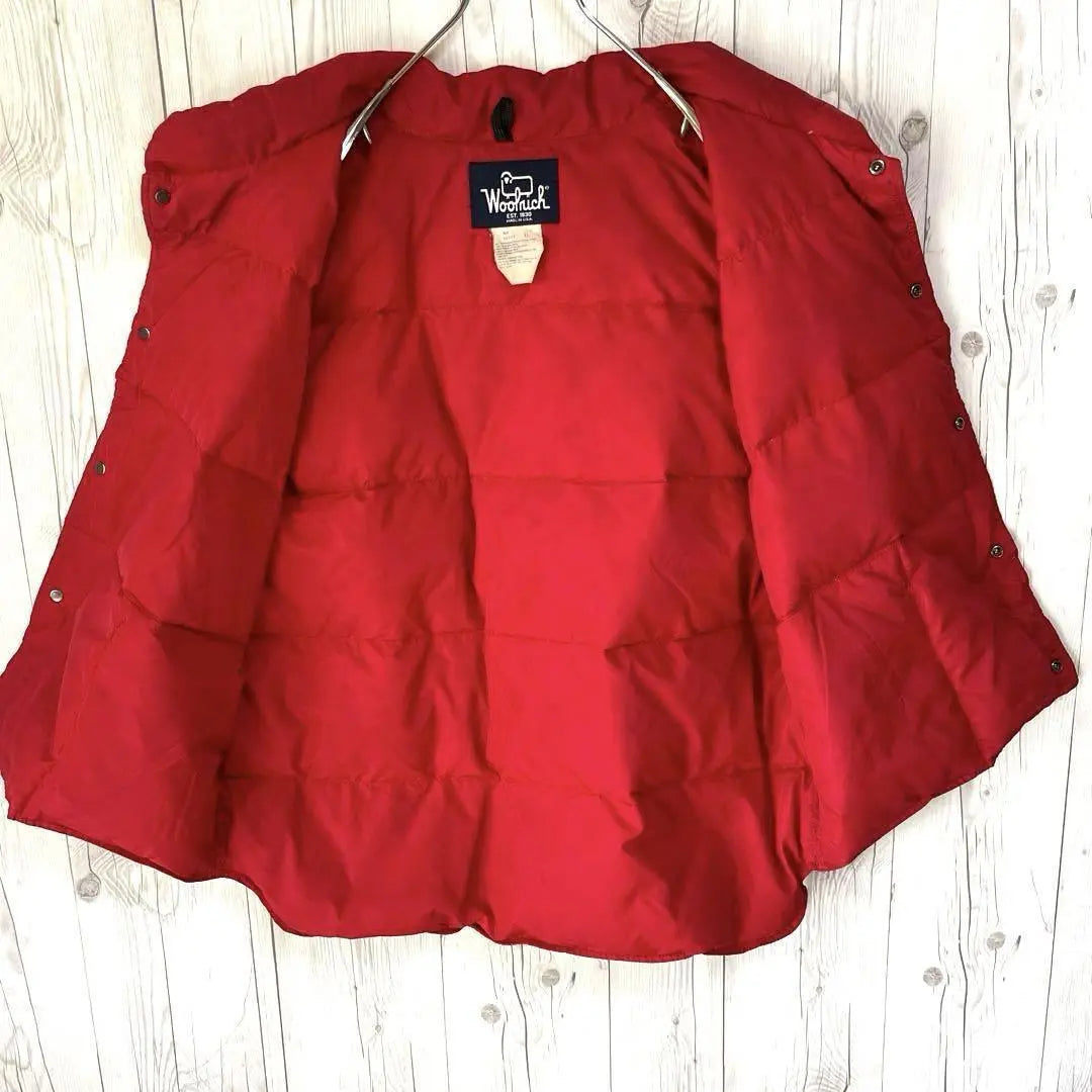 Etiqueta de los años 80 ◆ Ropa vintage ◆ Chaleco de plumas Woolrich para hombre XL Rojo