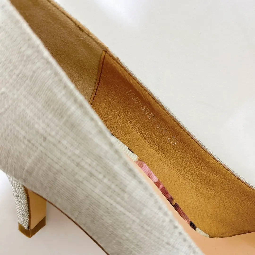 [Good condition] le ciel d'on pumps 23.0 beige fabric