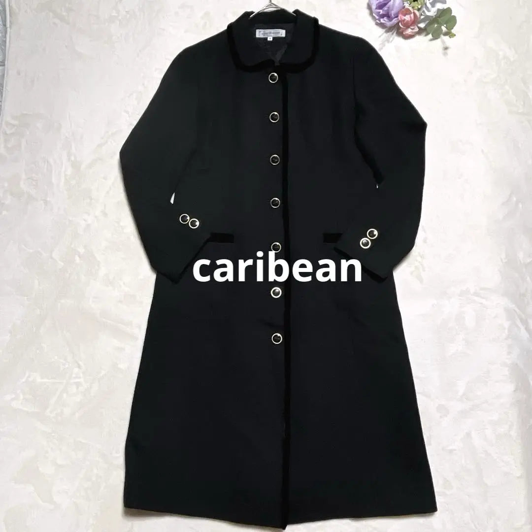 a412 [Caribbean] Beautiful Black Chester Coat Cashmere x Wool Elegant and Fashionable