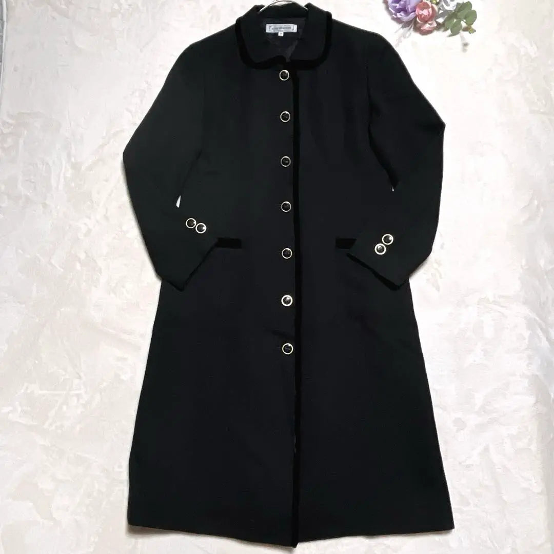 a412 [Caribbean] Beautiful Black Chester Coat Cashmere x Wool Elegant and Fashionable