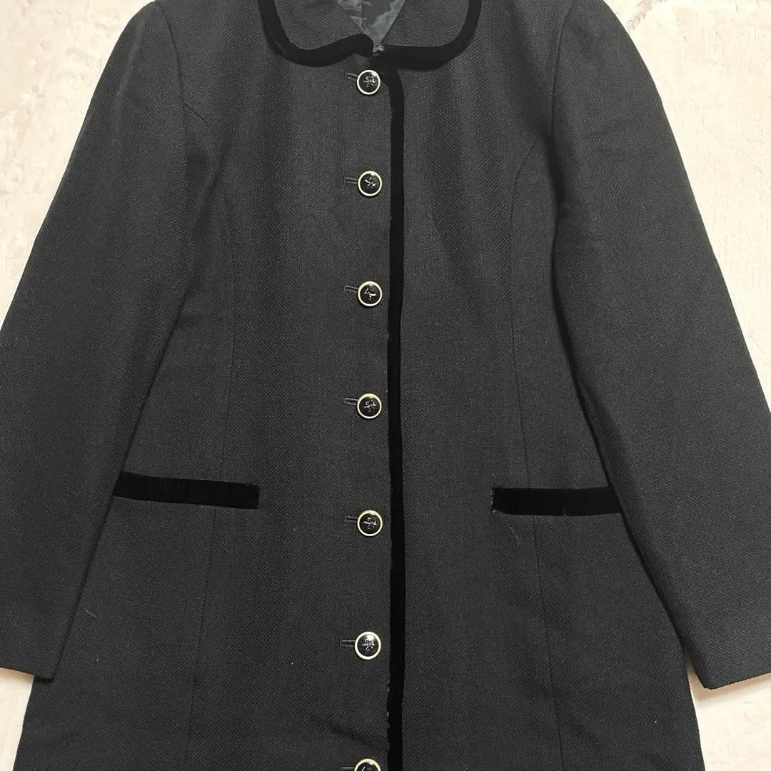 a412 [Caribbean] Beautiful Black Chester Coat Cashmere x Wool Elegant and Fashionable