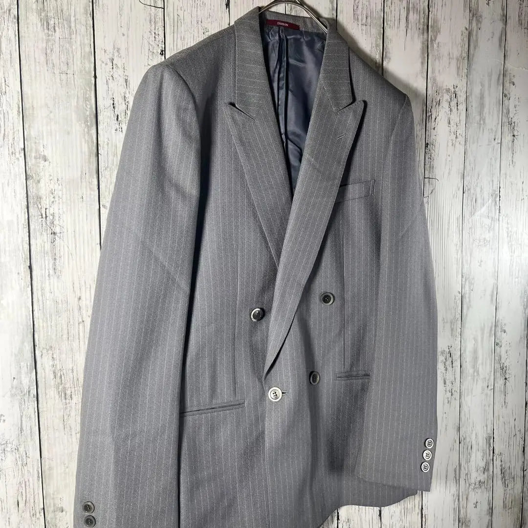 Double jacket, striped, light gray, stylish old clothes