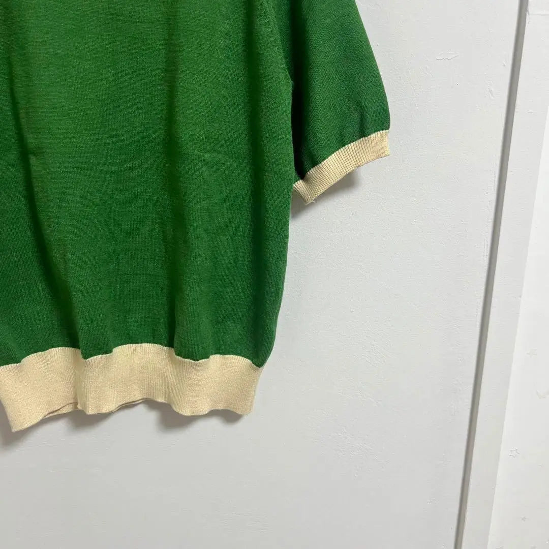 [Classical Elf Classical Elf] Short Sleeve Knit 5 -minute Sleeve Green | 【CLASSICAL ELF クラシカルエルフ】　半袖ニット　5分袖　グリーン