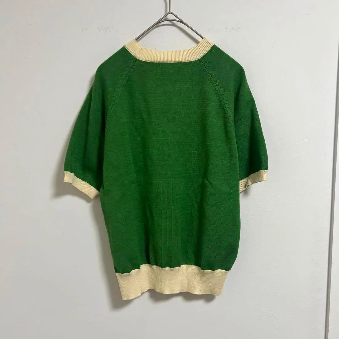 [Classical Elf Classical Elf] Short Sleeve Knit 5 -minute Sleeve Green | 【CLASSICAL ELF クラシカルエルフ】　半袖ニット　5分袖　グリーン