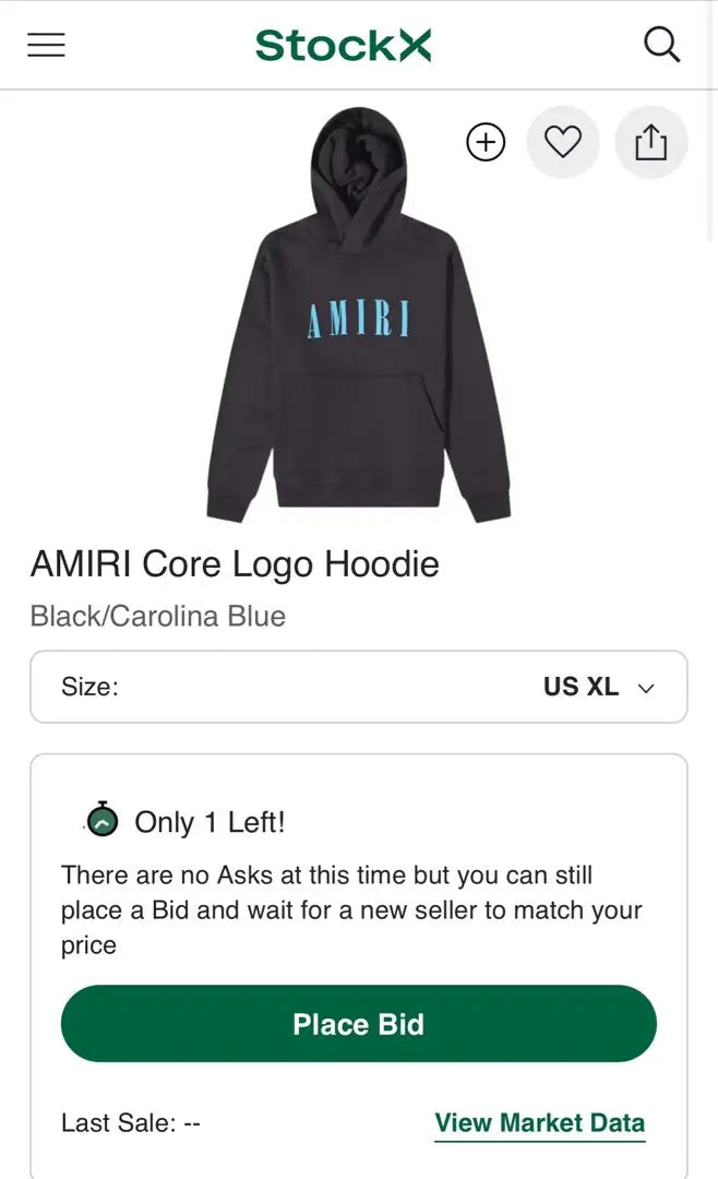 Lowest price Current model AMIRI Black Core Hoodie