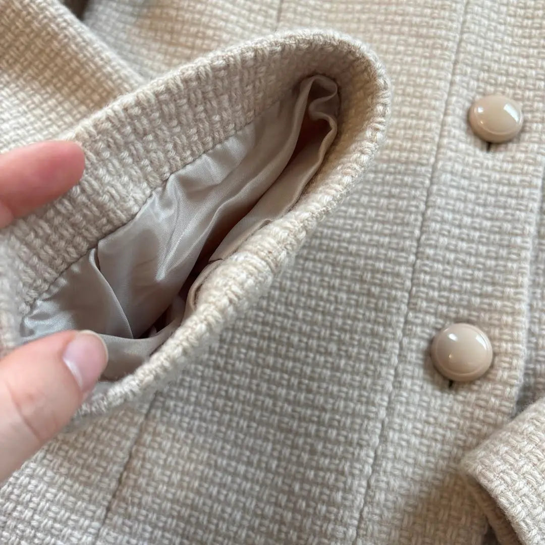 Chaqueta Natural Basic Beauty Bugy Tairard | ナチュラルベーシック ビューティ ベージュ ツイード テーラードジャケット