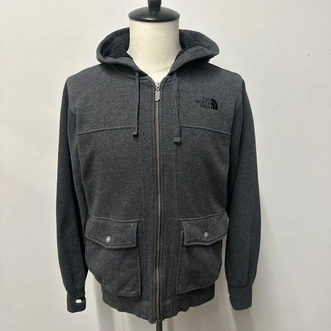 North Face Full Zip Hoodie Gray Men's M size equivalent One-of-a-kind item shipped 24 hours