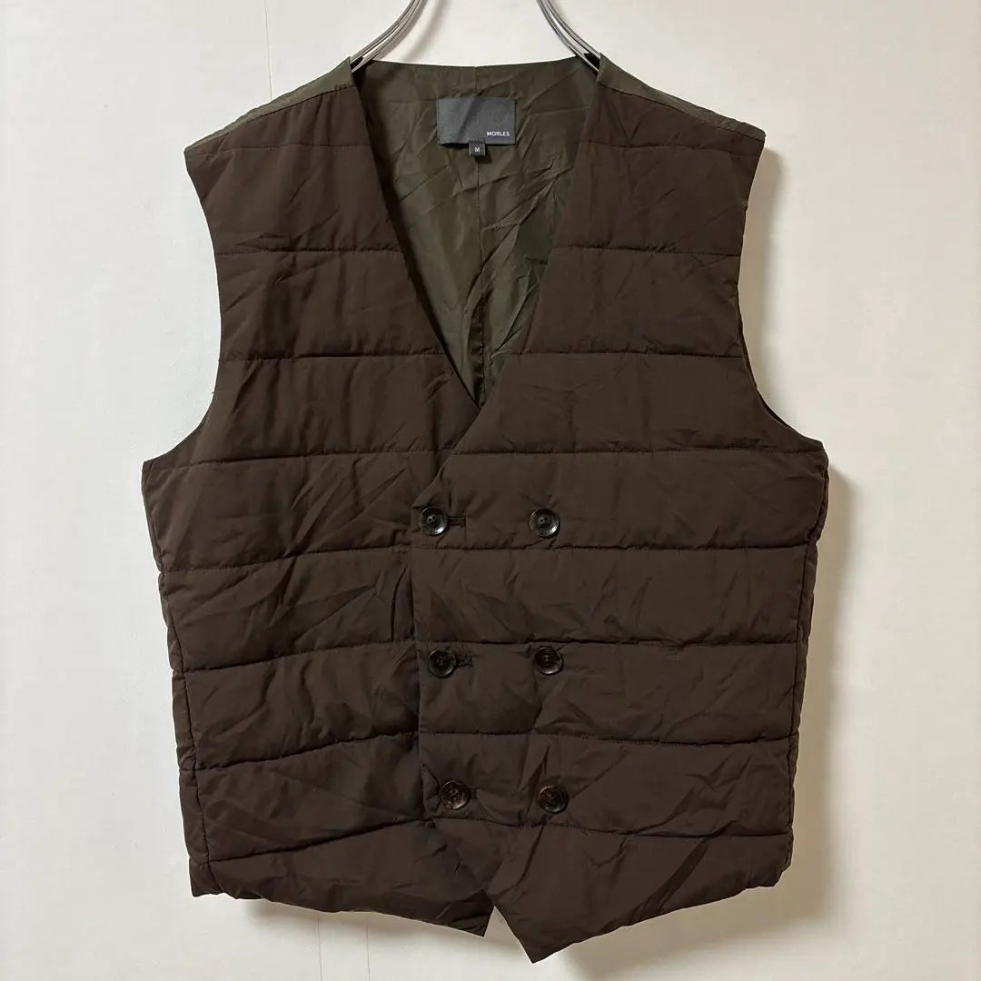 Beams Moreless M Quilted Vest Down Vest Light Brown