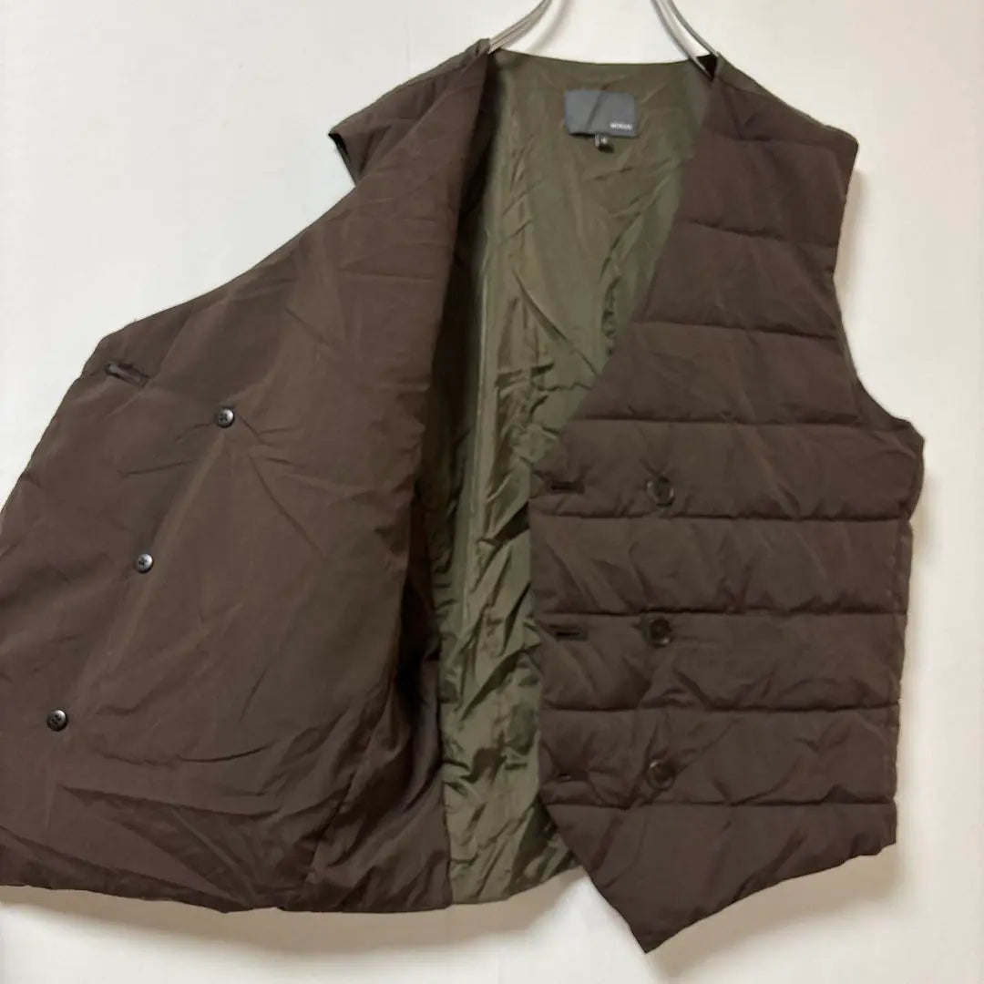 Beams Moreless M Quilted Vest Down Vest Light Brown