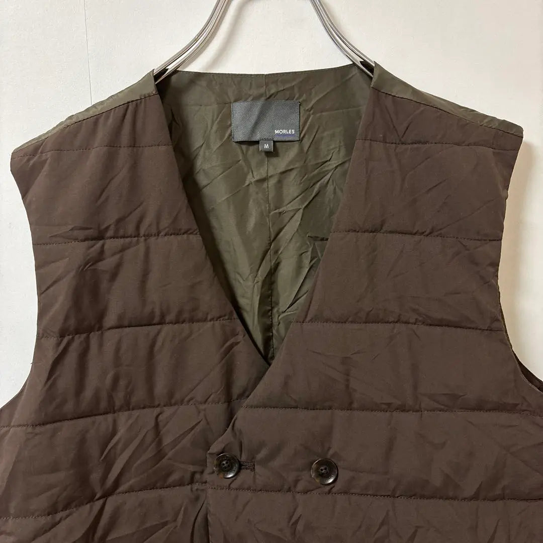 Beams Moreless M Quilted Vest Down Vest Light Brown