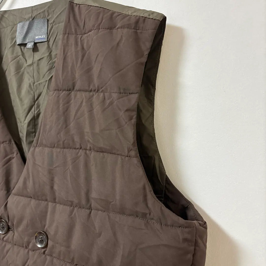 Beams Moreless M Quilted Vest Down Vest Light Brown